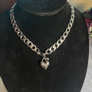 Juicy coture Elegant Silver Heart Charm Necklace